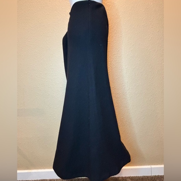 Vintage 100% Wool Ralph Lauren Black Maxi Skirt with Fringe - Picture 5 of 16